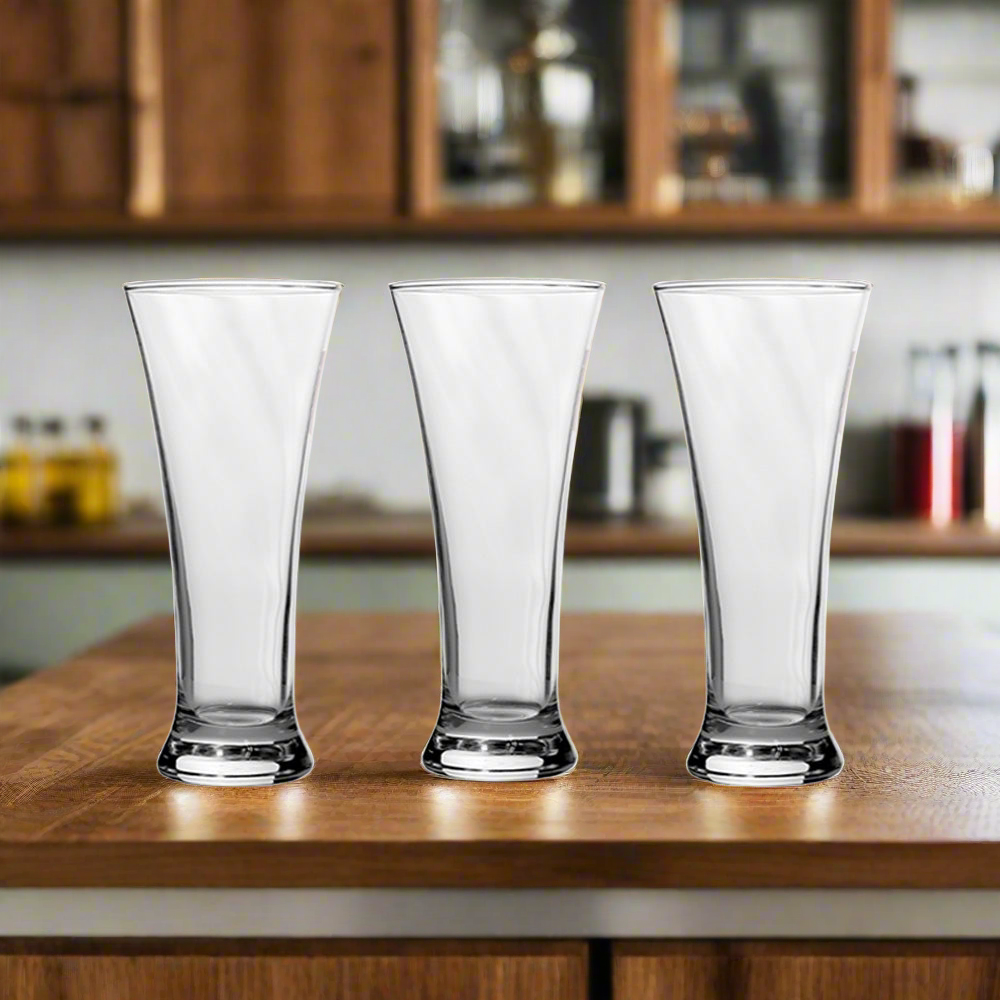 Set of 3 Tall Beer Glasses