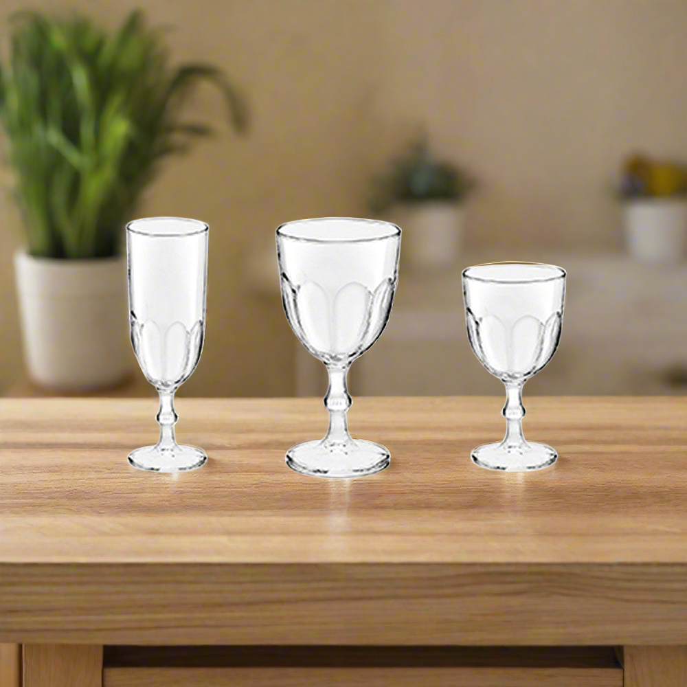 18 Pieces Glassware Drinks Set - White Wine, Red Wine &amp; Champagne