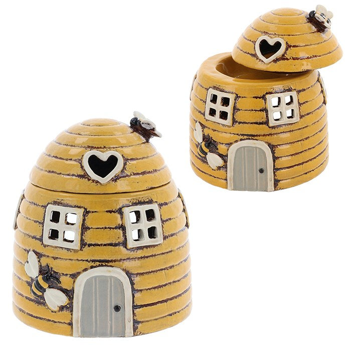 Village Pottery Beehive Dome Yellow Warmer Tea Lite Holder