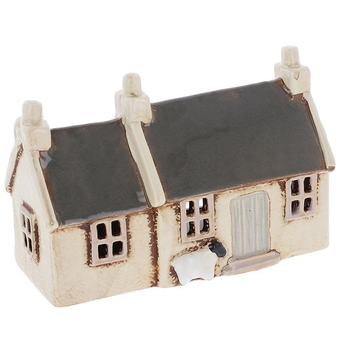 Village Pottery Croft Slate Roof House Tealight Holder