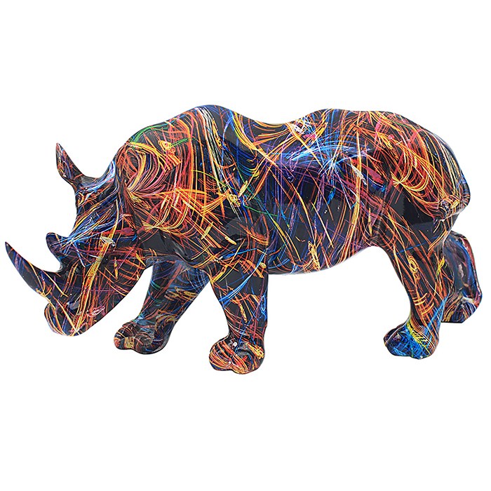 Multi-Coloured Rhino Figurine