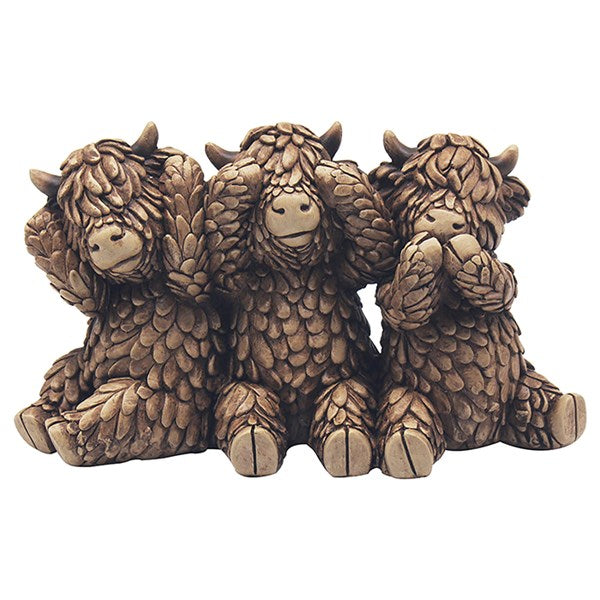 Highland Cow Triplet Figurine Ornament