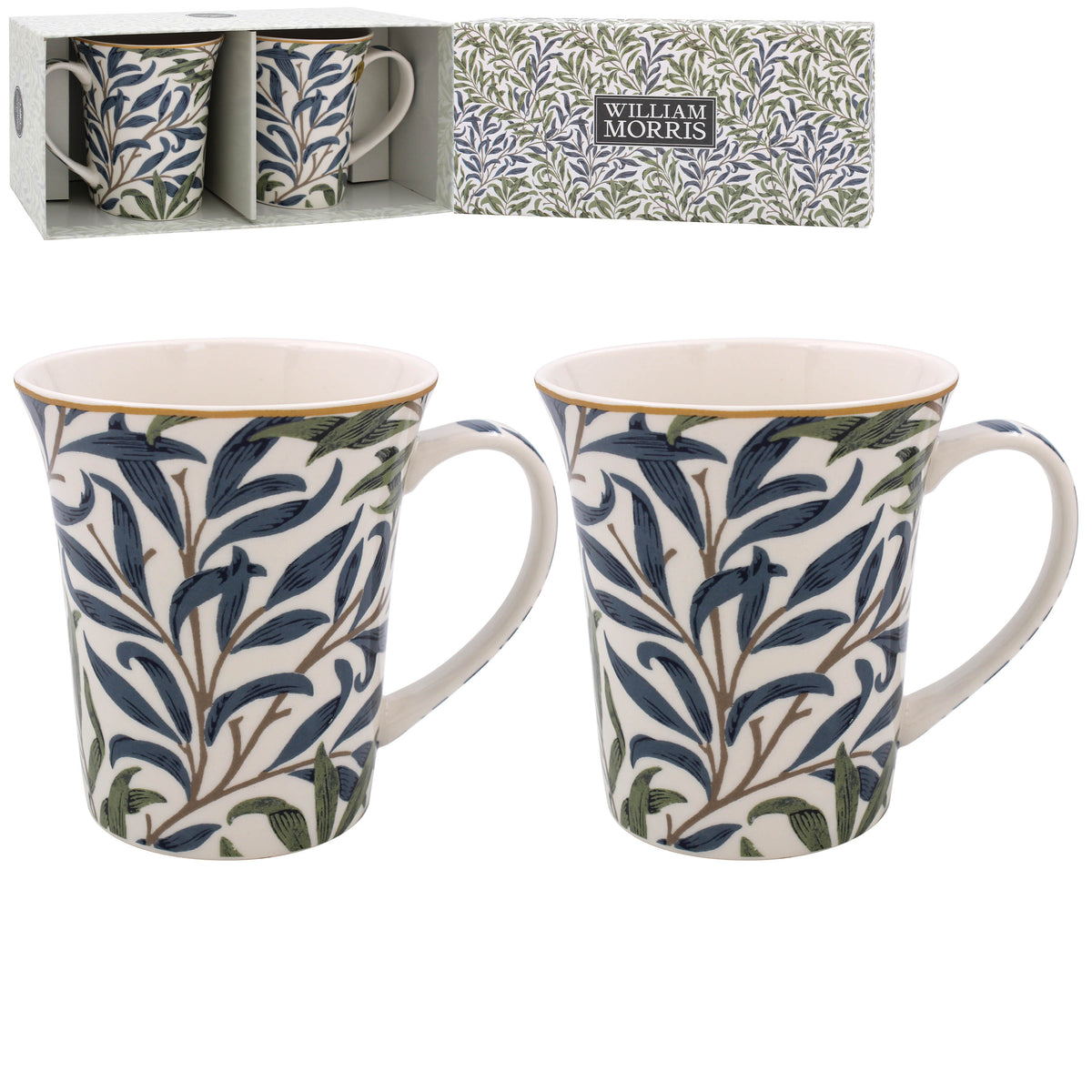 William Morris Willow Bough Fine China Mugs - Set of 2