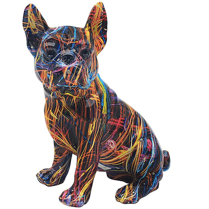 Multi-Coloured Sitting French Bulldog Figurine