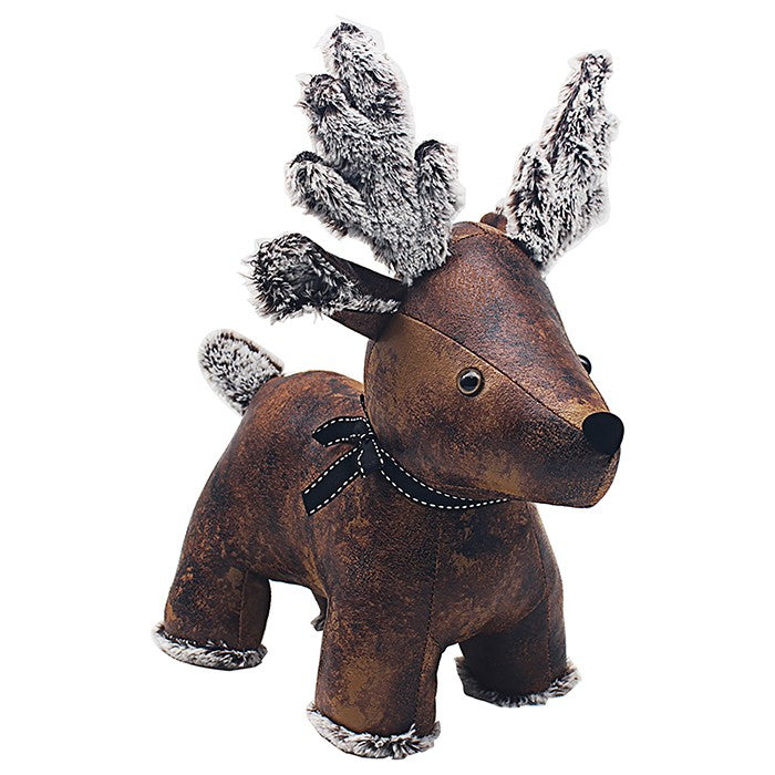 Stag Doorstop in Brown Faux Leather