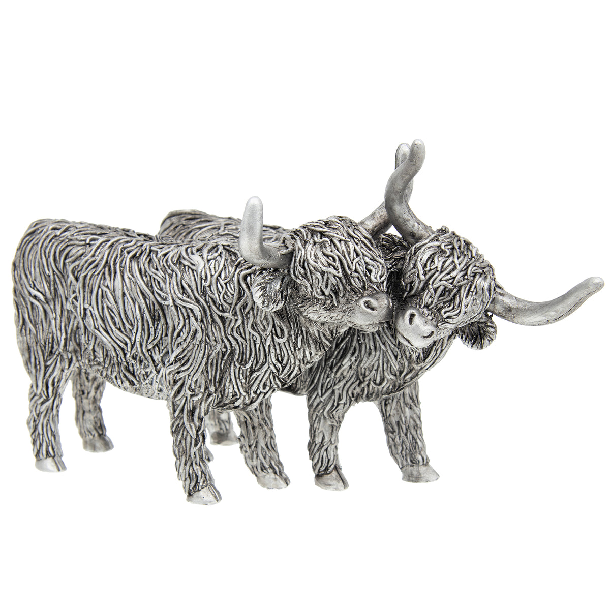 Silver Pair of Highland Cows Ornament