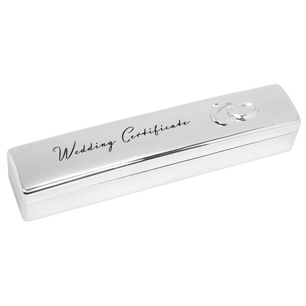 Wedding Certificate Holder Silver