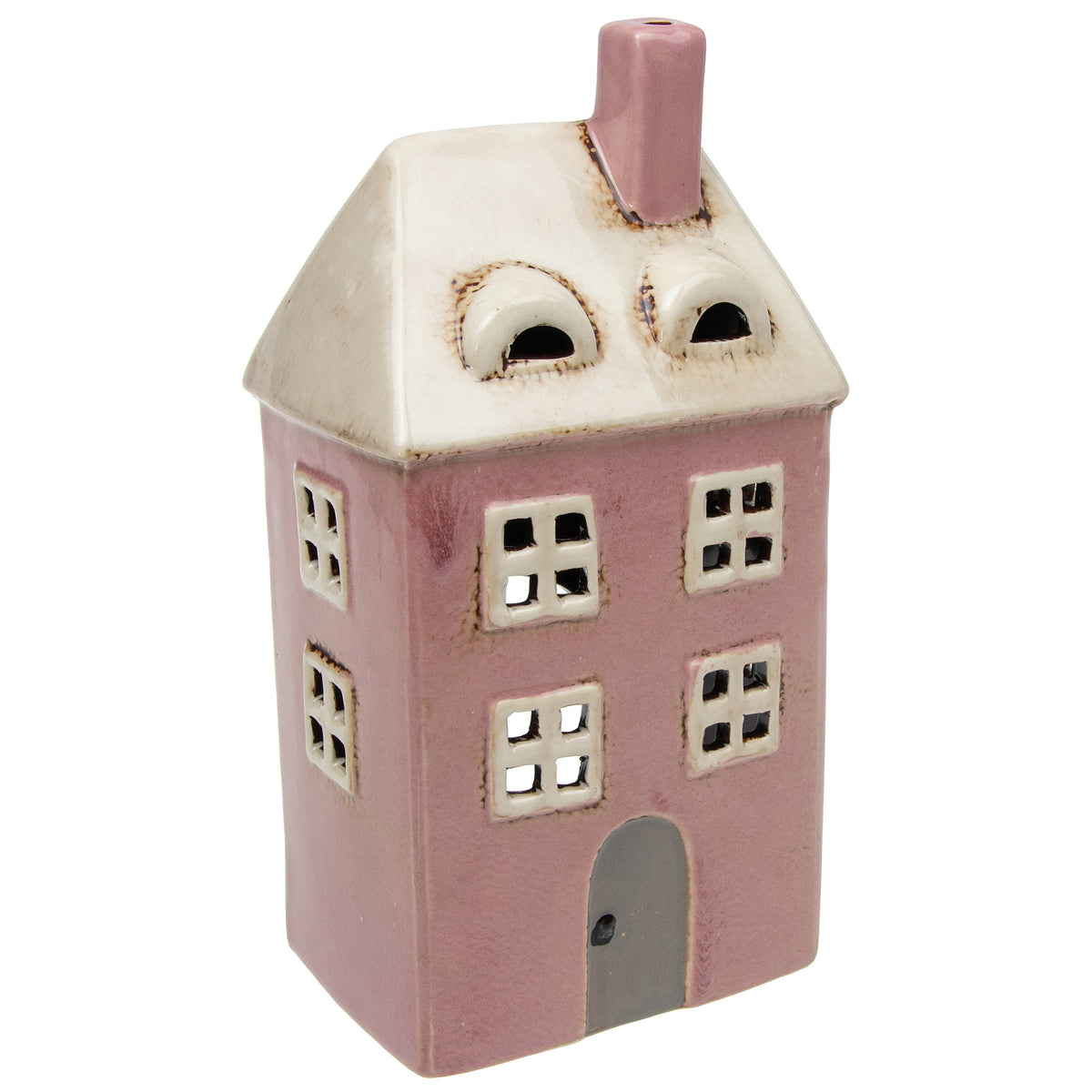 Pink Tall House Tealight Holder