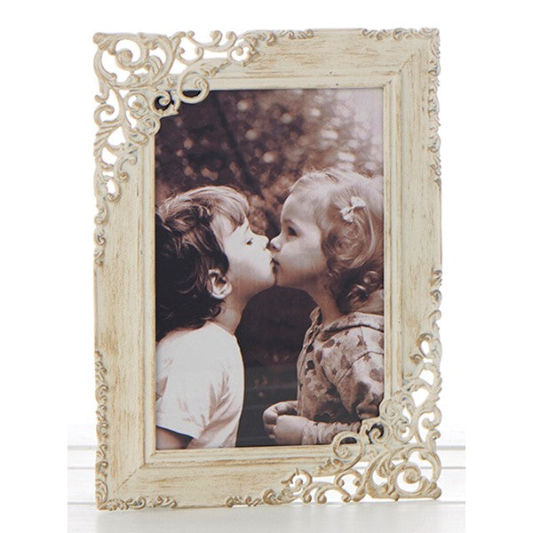 Vintage Cream Lace Design Wooden Photo Frame