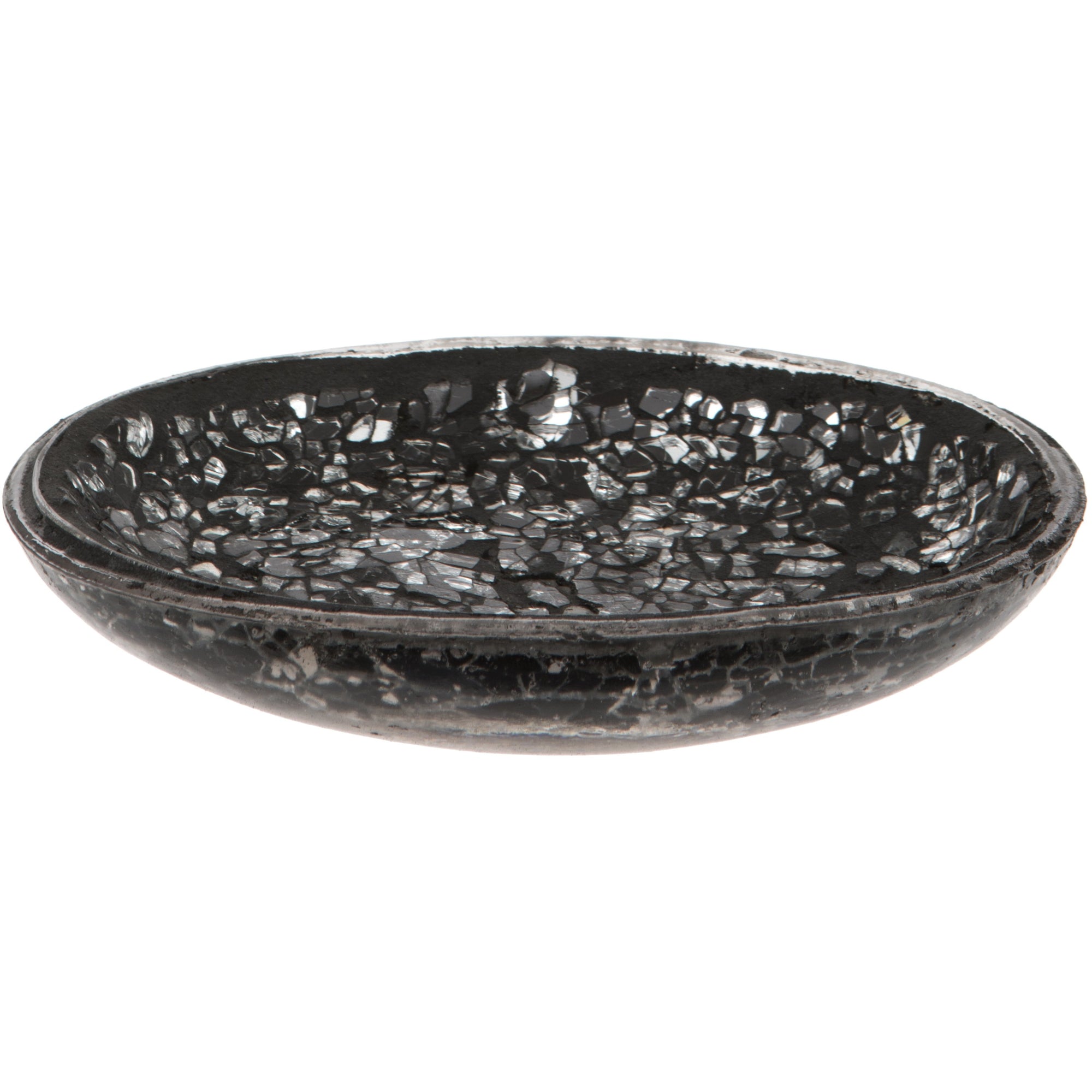 Black Crackled Glass Mosaic Soap Dish